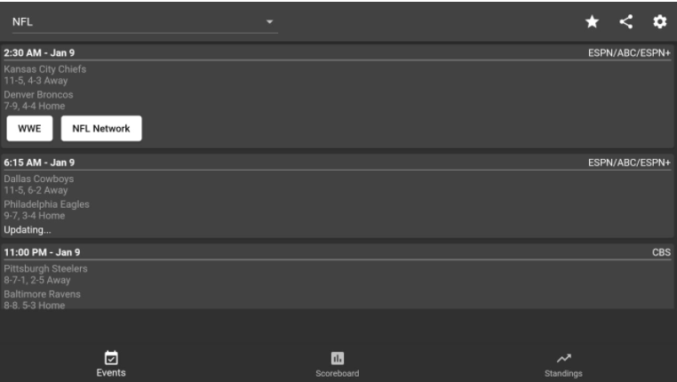 A preview of the Dofu Sports APK for Amazon Firestick