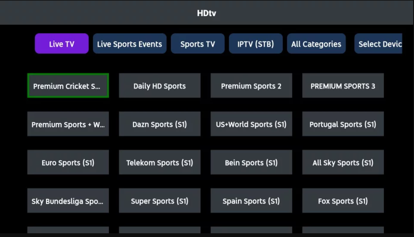 A preview of the HDTV APK for Amazon Firestick