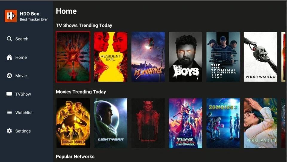 A preview of the HDO Box APK for Amazon Firestick
