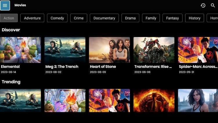 A preview of the Nova TV APK for Amazon Firestick