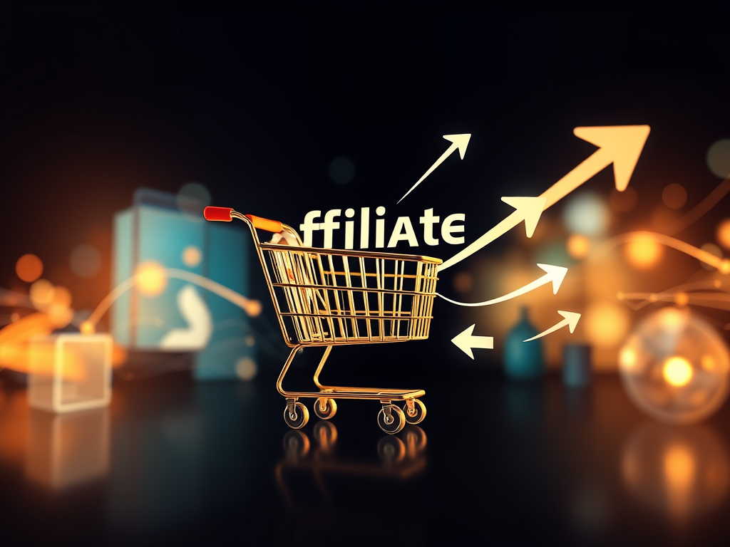 Shopping trolly with the word affiliate in it